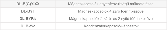 DL- B mágneskapcsolók 4…18,5 kW-DC